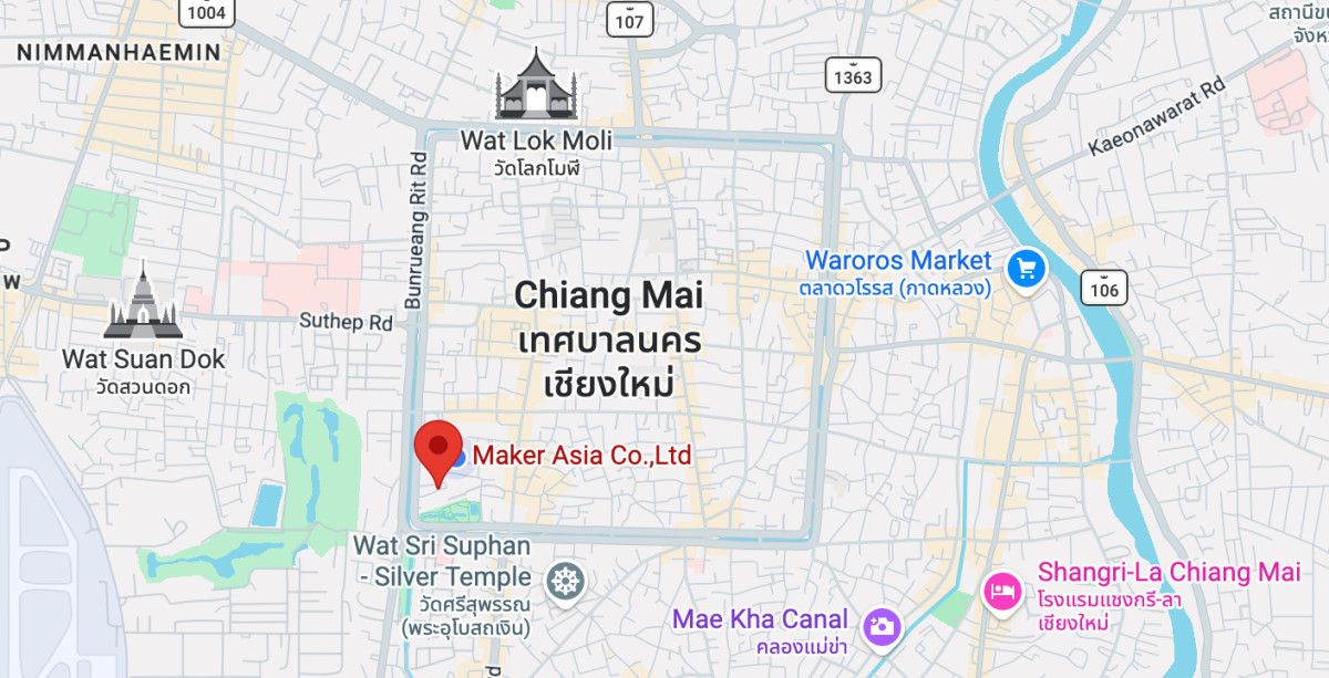 แผนที่ Maker Asia ใจกลางเมืองเชียงใหม่